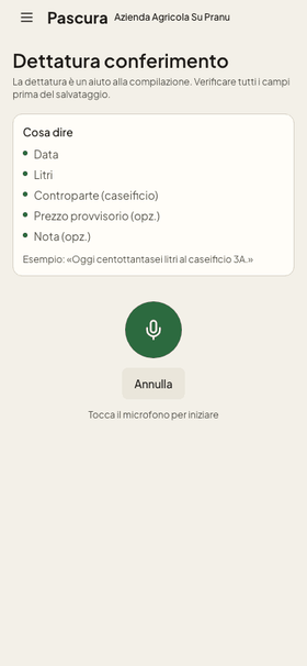 Pascura: dettatura di una nota, con il microfono pronto